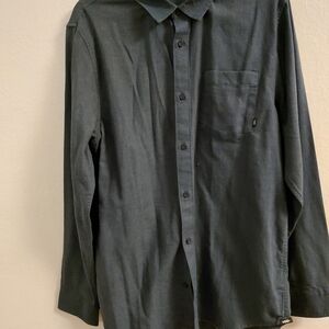 Vans Men's Black Long Sleeve Button-Down Shirt